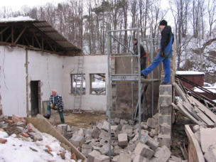 Rückseite der Halle 